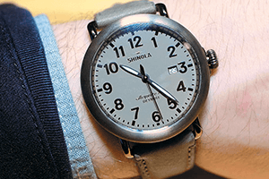 A gray Runwell with mathing Horween strap Shinola-Runwell_FD_25june15_theedgemarkets